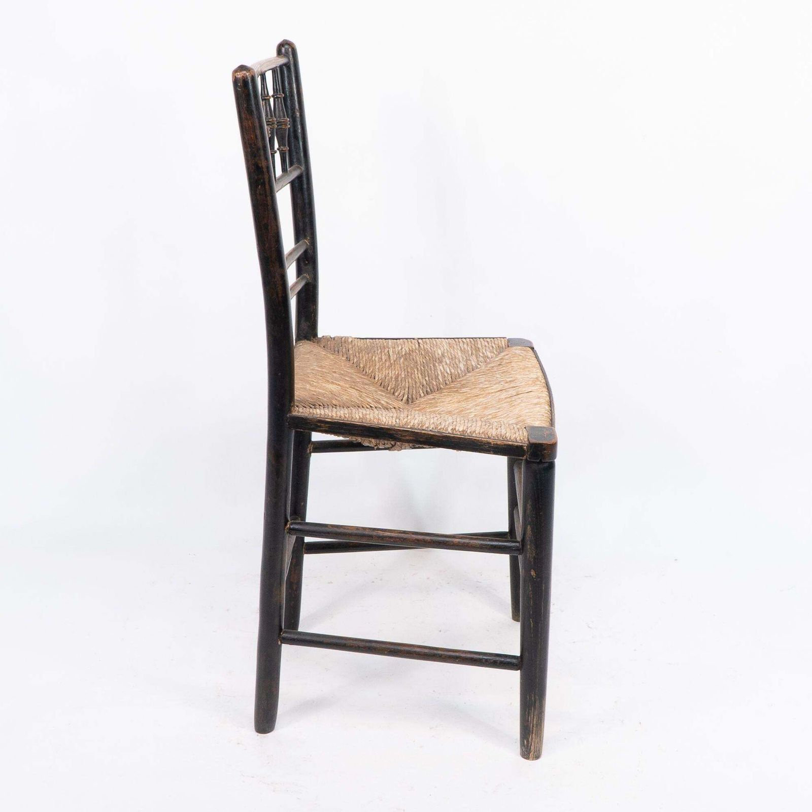 Attributed To Philip Webb Aesthetic Movement Original Rush Seat Sussex Chair photo 1400.0
