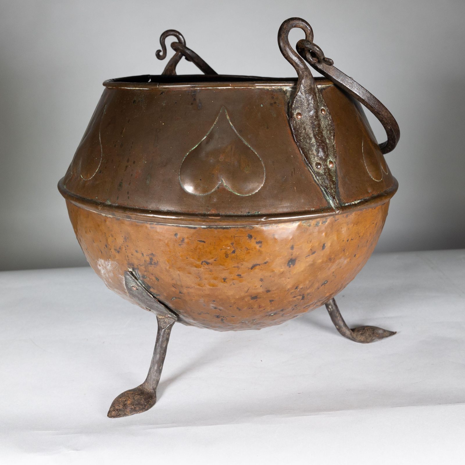 An Arts And Crafts Copper Coal Bucket With Stylized Heart Decoration photo buy