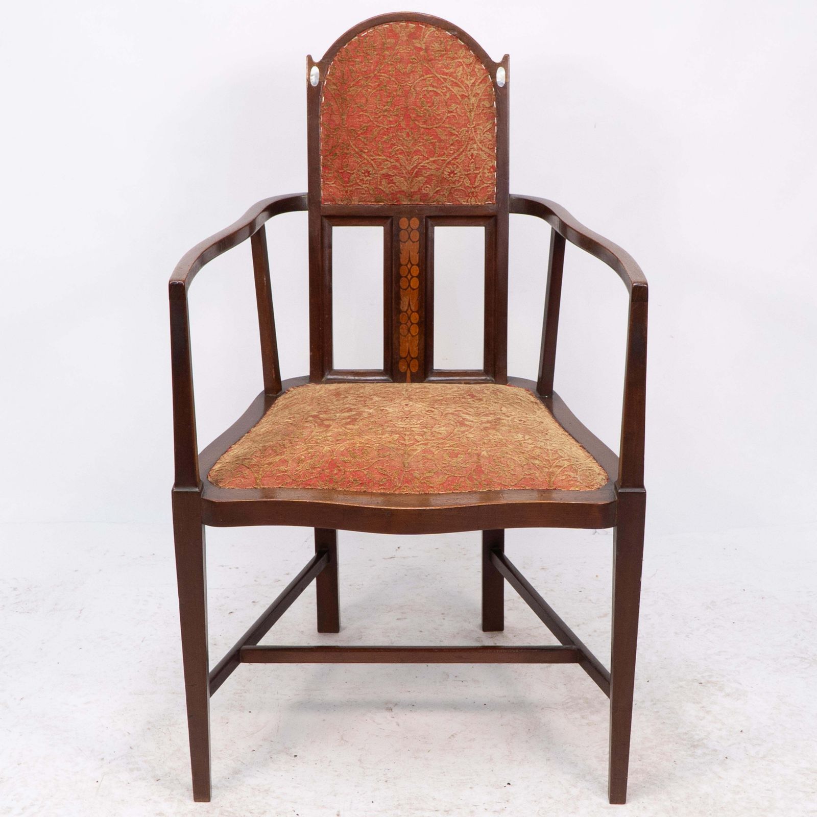 G M Ellwood For J S Henry. Arts & Crafts Armchair With Mother Of Pearl Inlays photo furniture