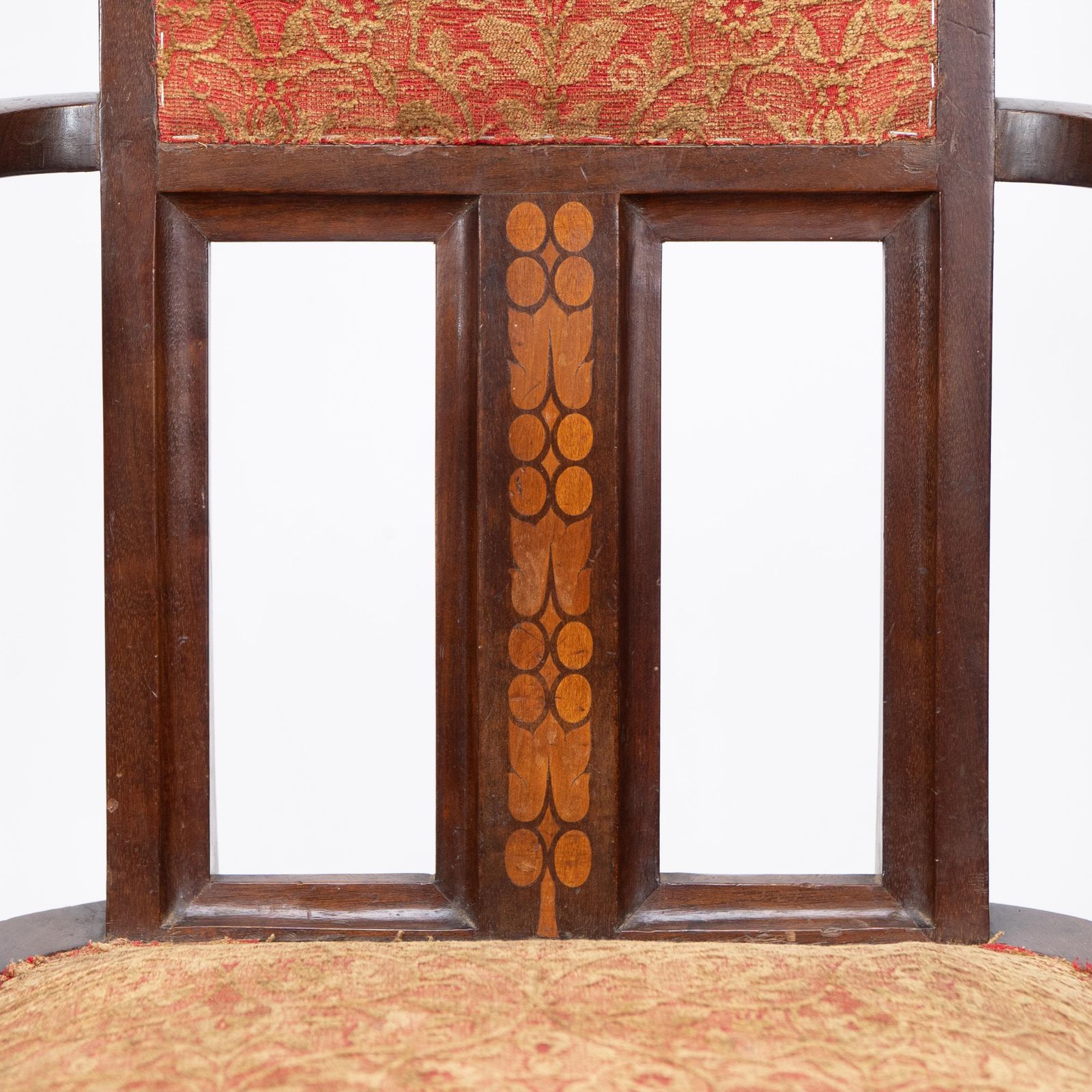 photo furniture G M Ellwood For J S Henry. Arts & Crafts Armchair With Mother Of Pearl Inlays