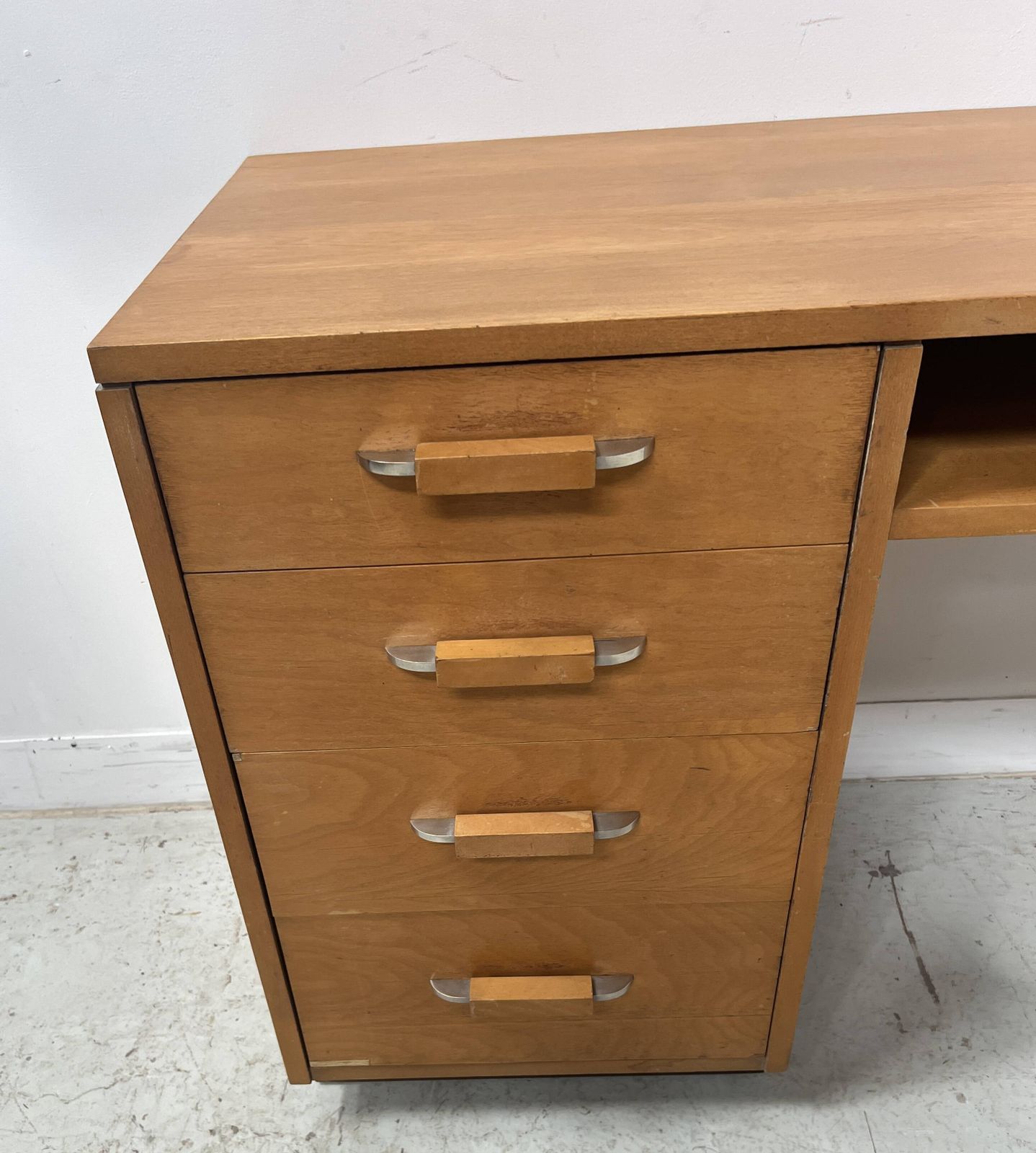 20th Century Maple Veneer Style Desk photo furniture
