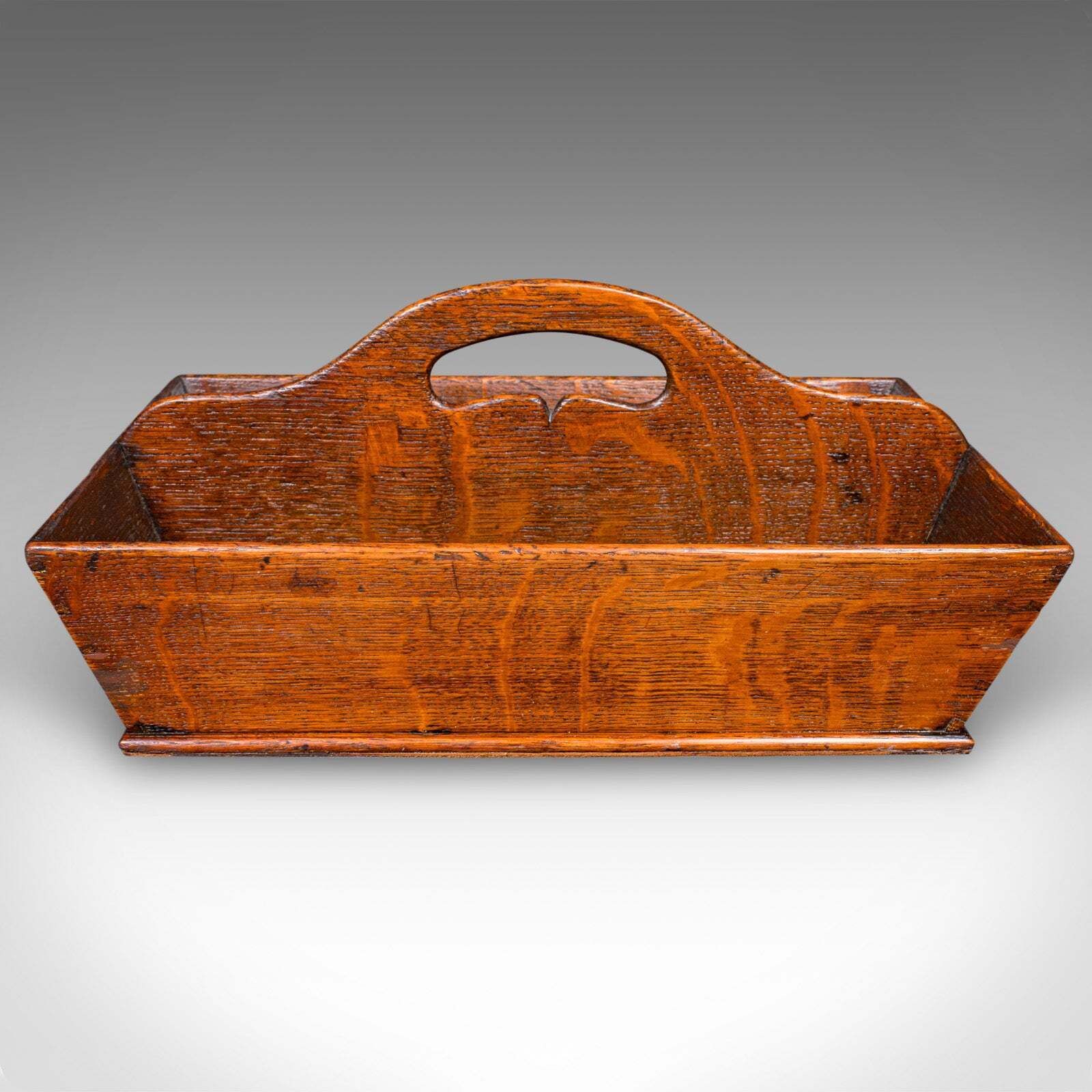 Antique Ladies Country Kitchen Work Box, English, Oak, Garden Trug, Victorian photo Home Decor
