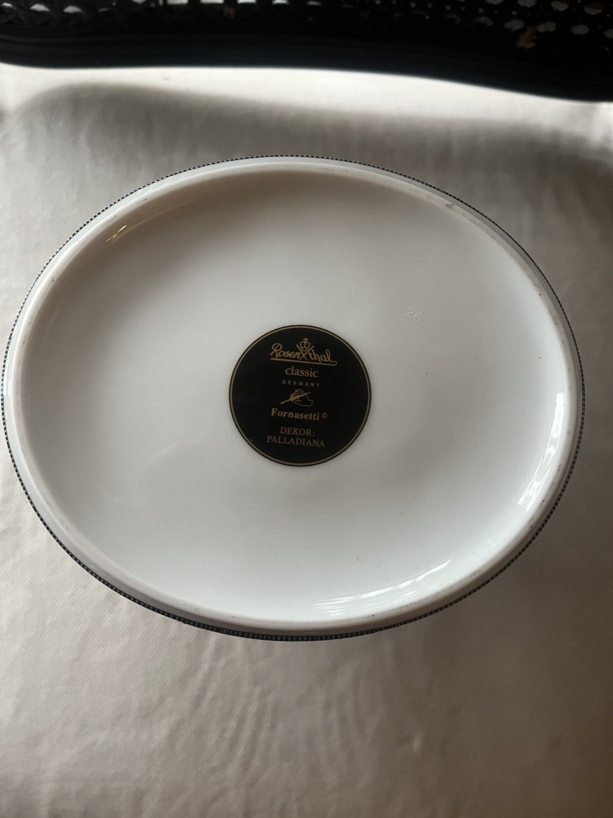 Fornasetti For Rosenthal – “Palladiana” Porcelain Oval Cachepot 1990 photo furniture