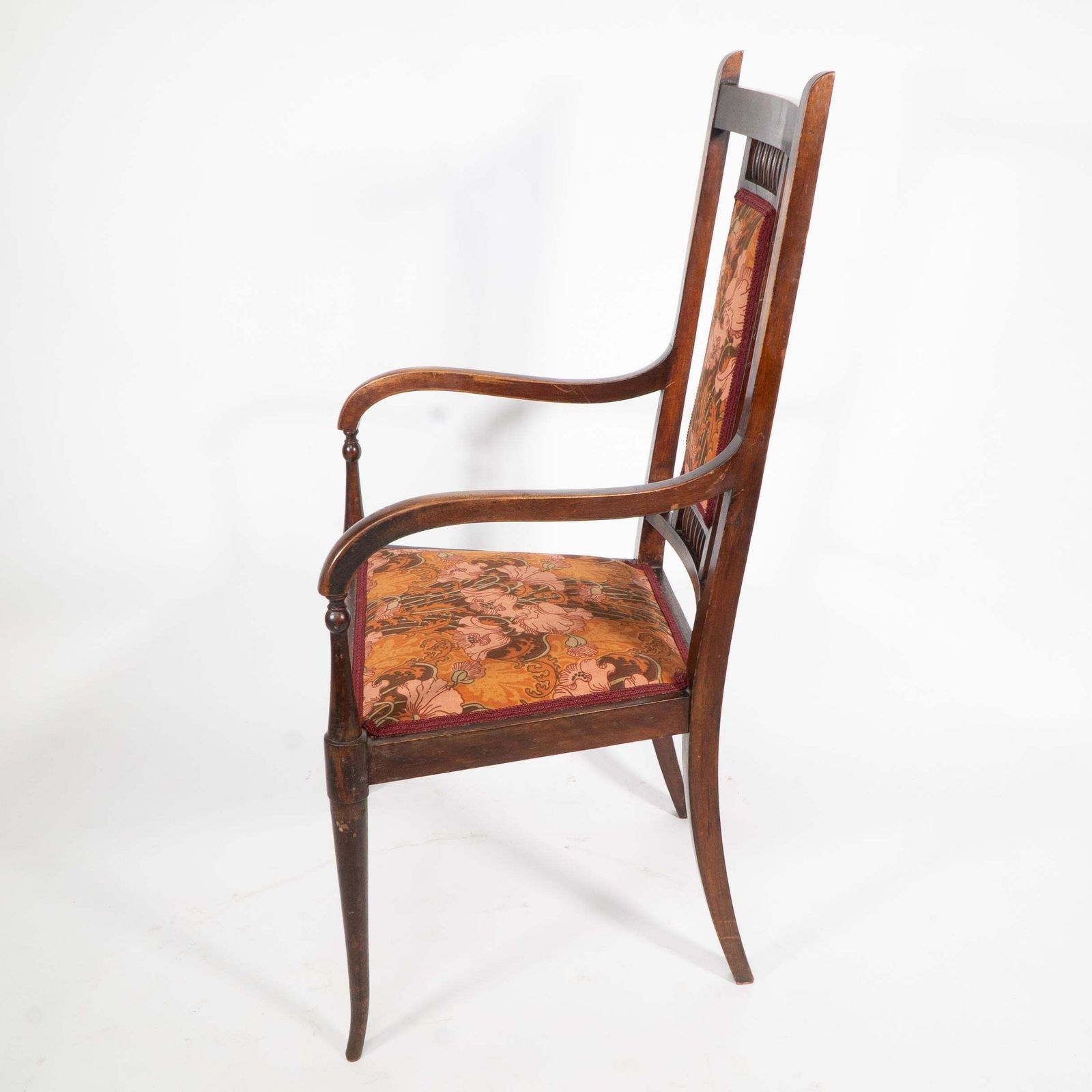 George Walton For John Rowntree's Cafe. An Arts And Crafts Walnut Armchair photo for sale