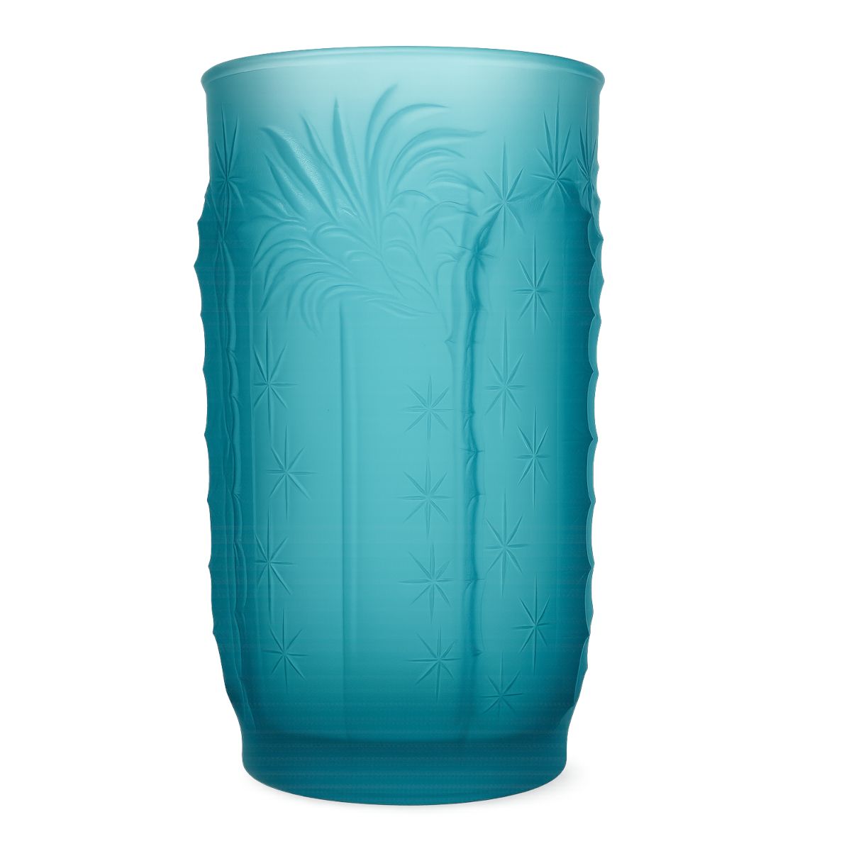 Josef Inwald “Barolac” Art Deco Frosted Vase — Ice Blue Pressed Glass, Czechoslovakia, C. 1930s