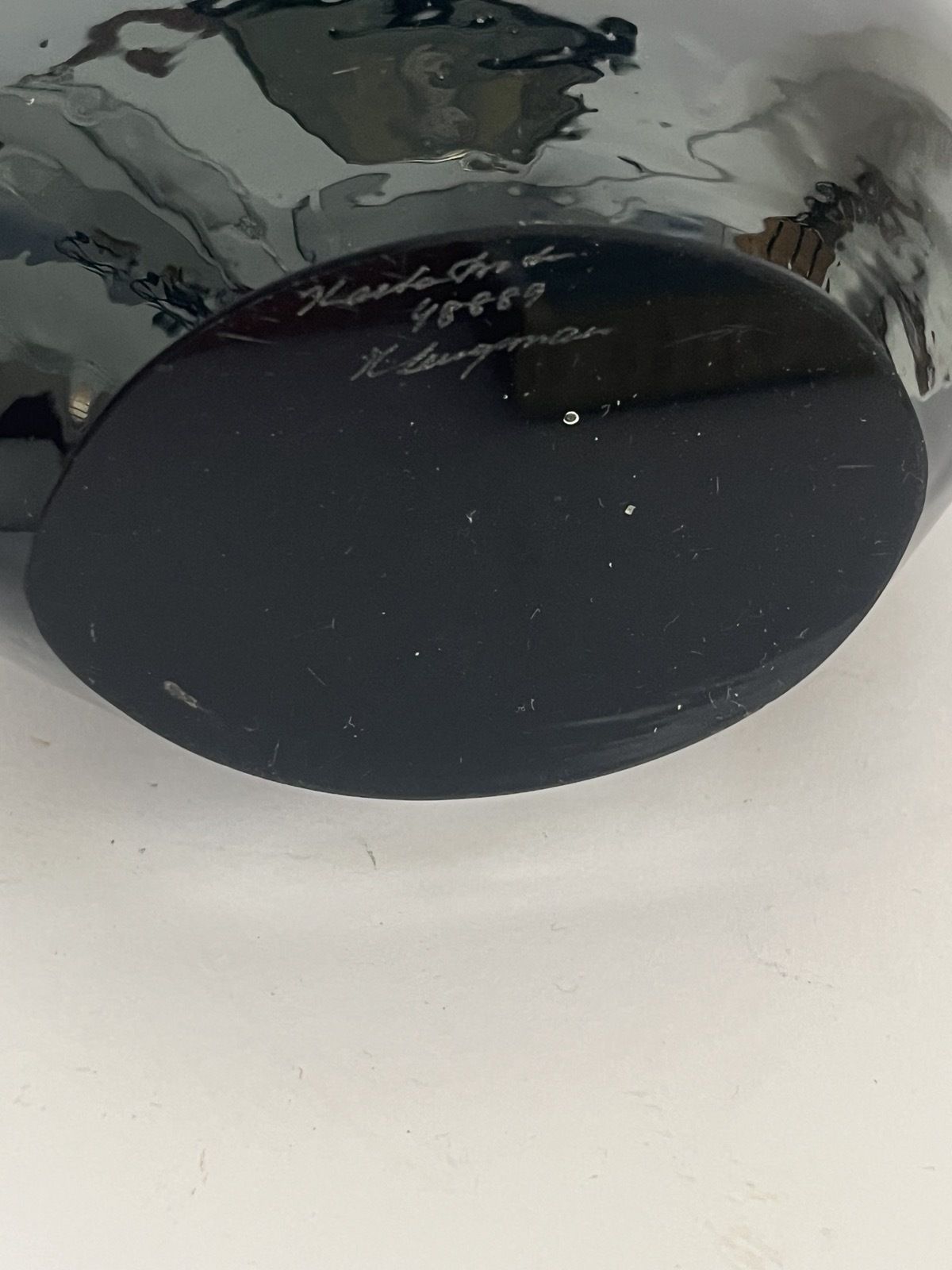 Kosta Boda Black Art Glass Vase By Kjell Engman photo for sale