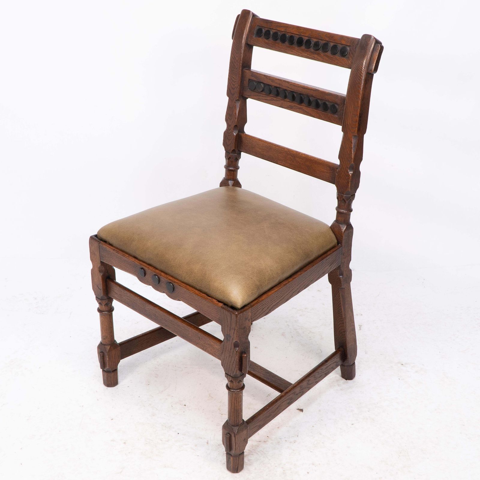 J P Seddon Attri. An Aesthetic Movement Oak Side Chair With Ebonized Circles photo for sale