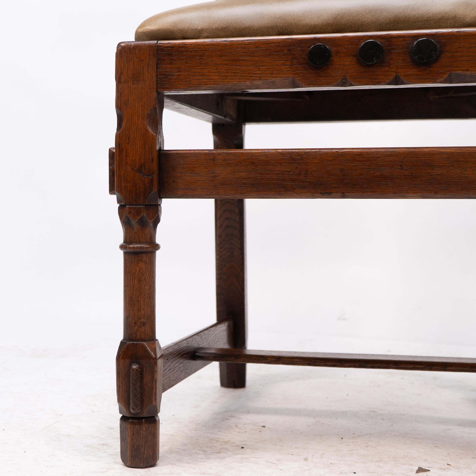 Furniture J P Seddon Attri. An Aesthetic Movement Oak Side Chair With Ebonized Circles photo
