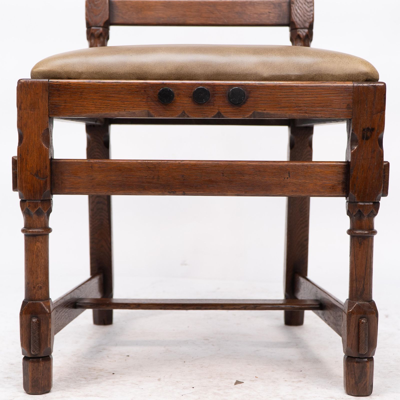 4800.0 J P Seddon Attri. An Aesthetic Movement Oak Side Chair With Ebonized Circles photo