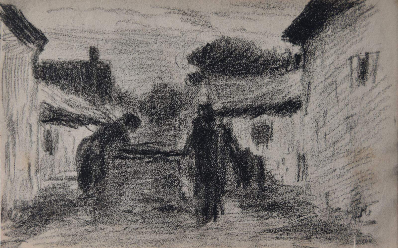 Gaston Guignard, Two Figures At A Village Well § Shepherdess Leading The Flock Out Of Shed (Circa 1880)