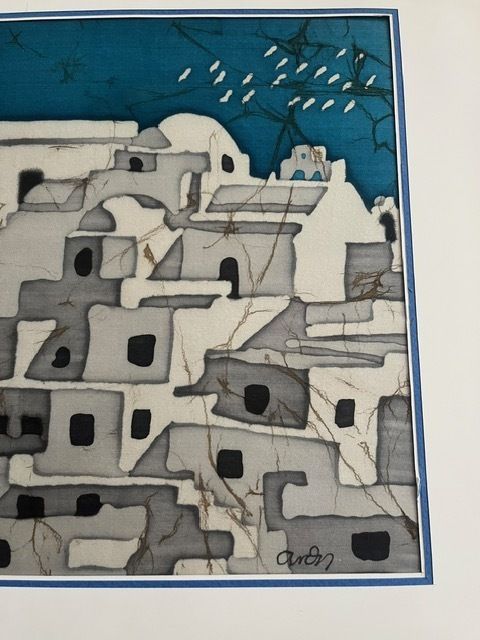 “Labyrinth Of Light” – Silk Painting By Anthi, 1990’s photo for sale