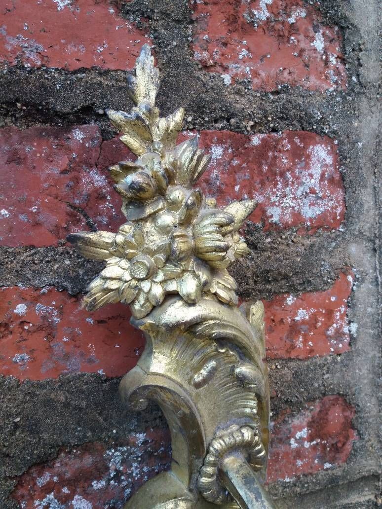 Antique Bronze Ormolu Wall Sconces: French Chateau Lighting Pair photo 778.0