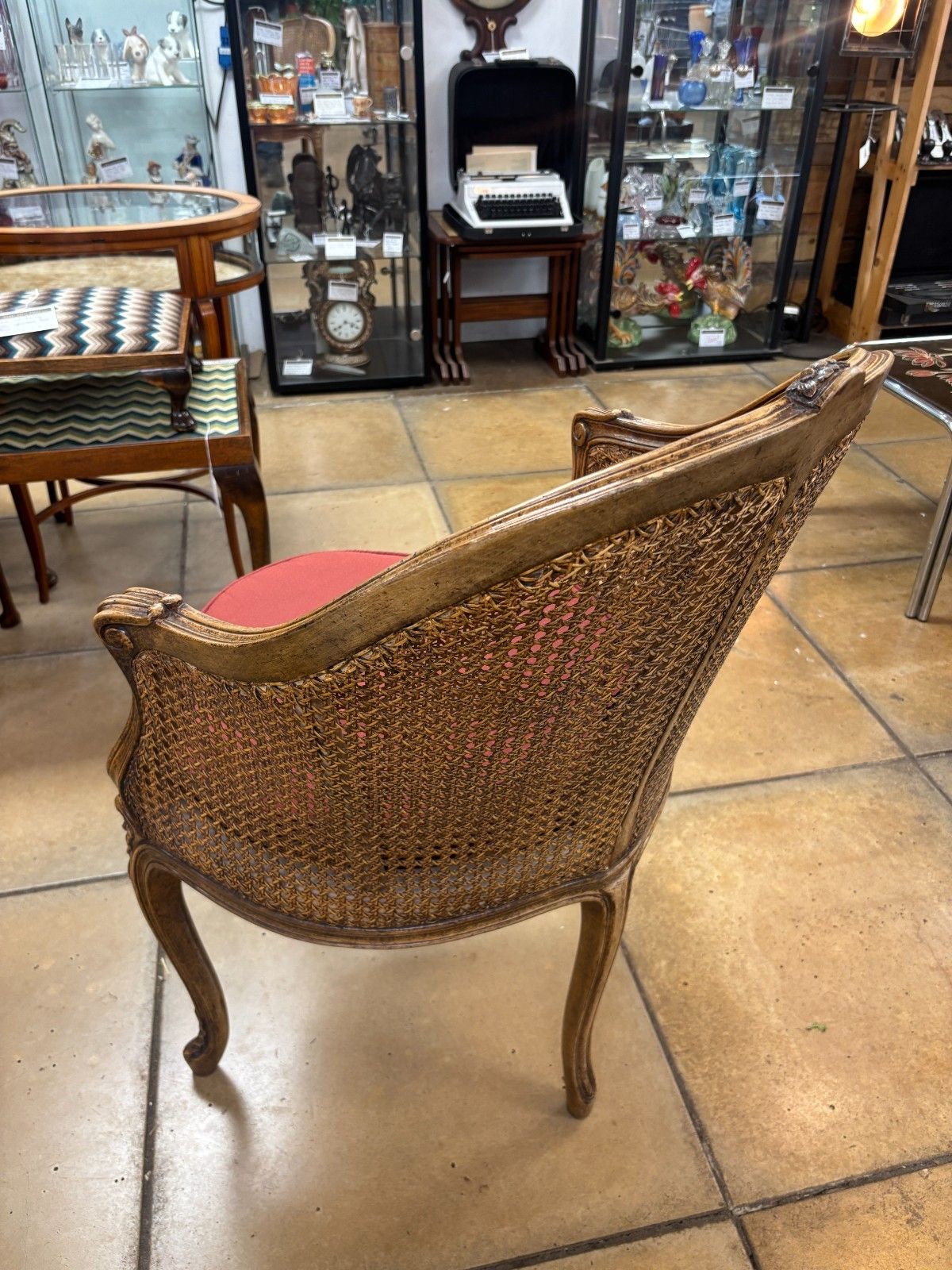 Antique French 19th Century Walnut & Cane Carved Corner Chair photo buy