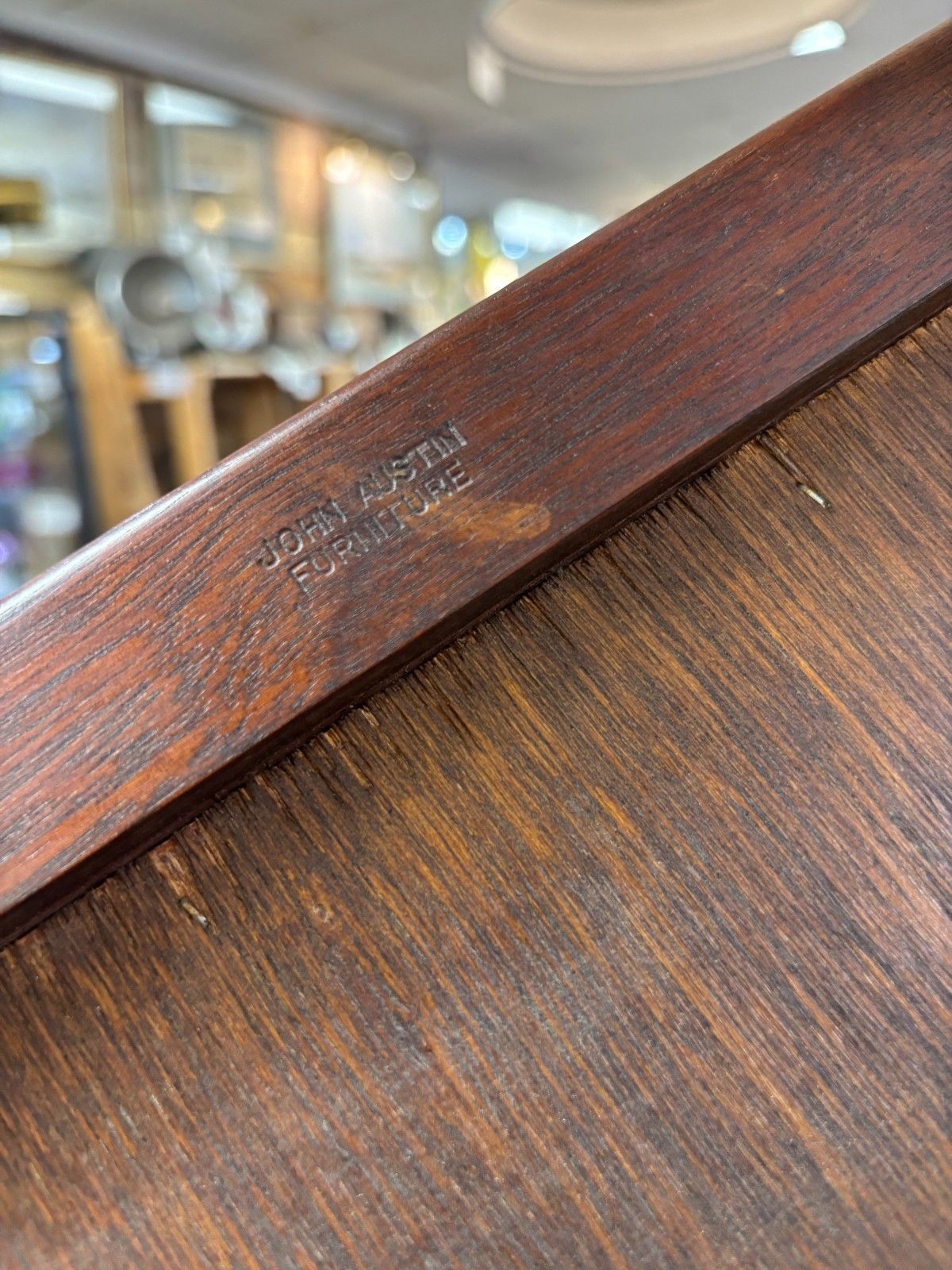 145.0 Vintage John Austin Wooden Piano Stool With Storage & Reupholstered Cushion photo