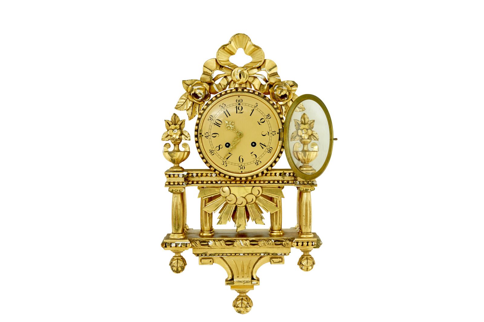 Swedish Rococo Revival Gilt Wall Clock By Westerstrand photo 495.0