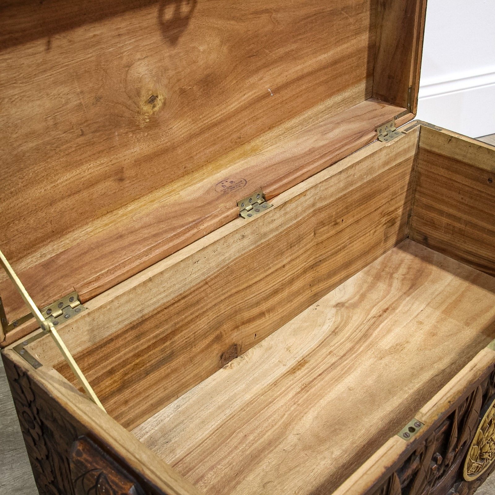 Camphorwood Oriental Chest With Regimental Roundels photo for sale