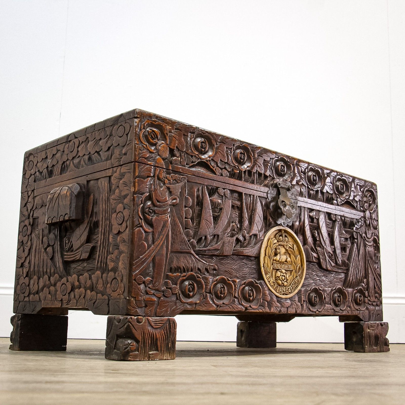 photo buy Camphorwood Oriental Chest With Regimental Roundels