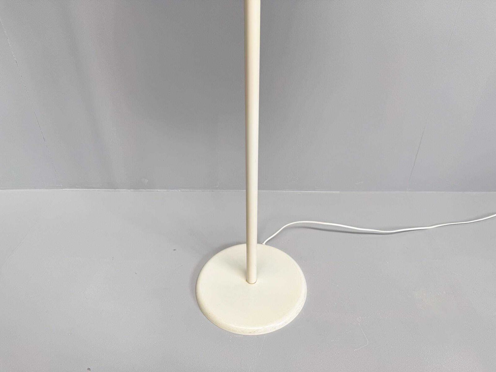 Vintage Lyfa Adina Floor Lamp, 1970s – White Metal Shade – Danish Mid Century Modern Lighting photo vinterior