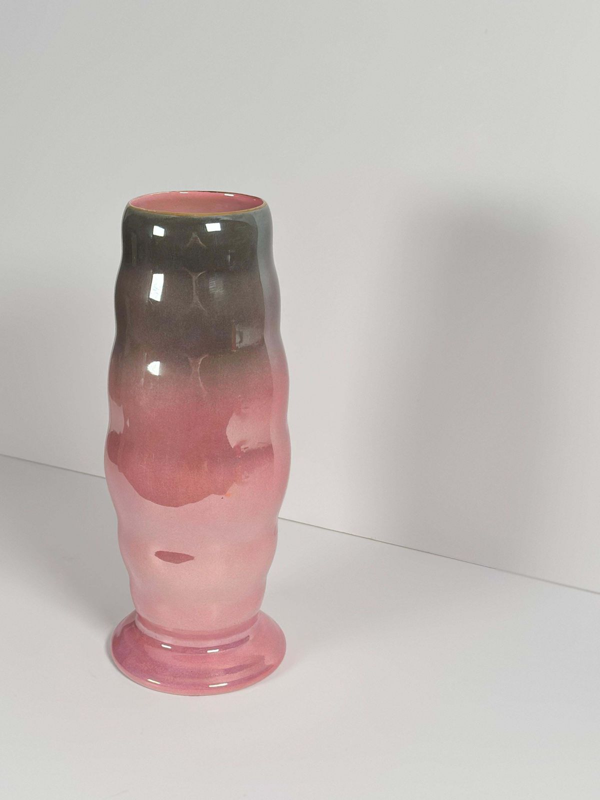 Pink Art Deco Lustre Ware Vase By Maling, England, 1930s photo for sale