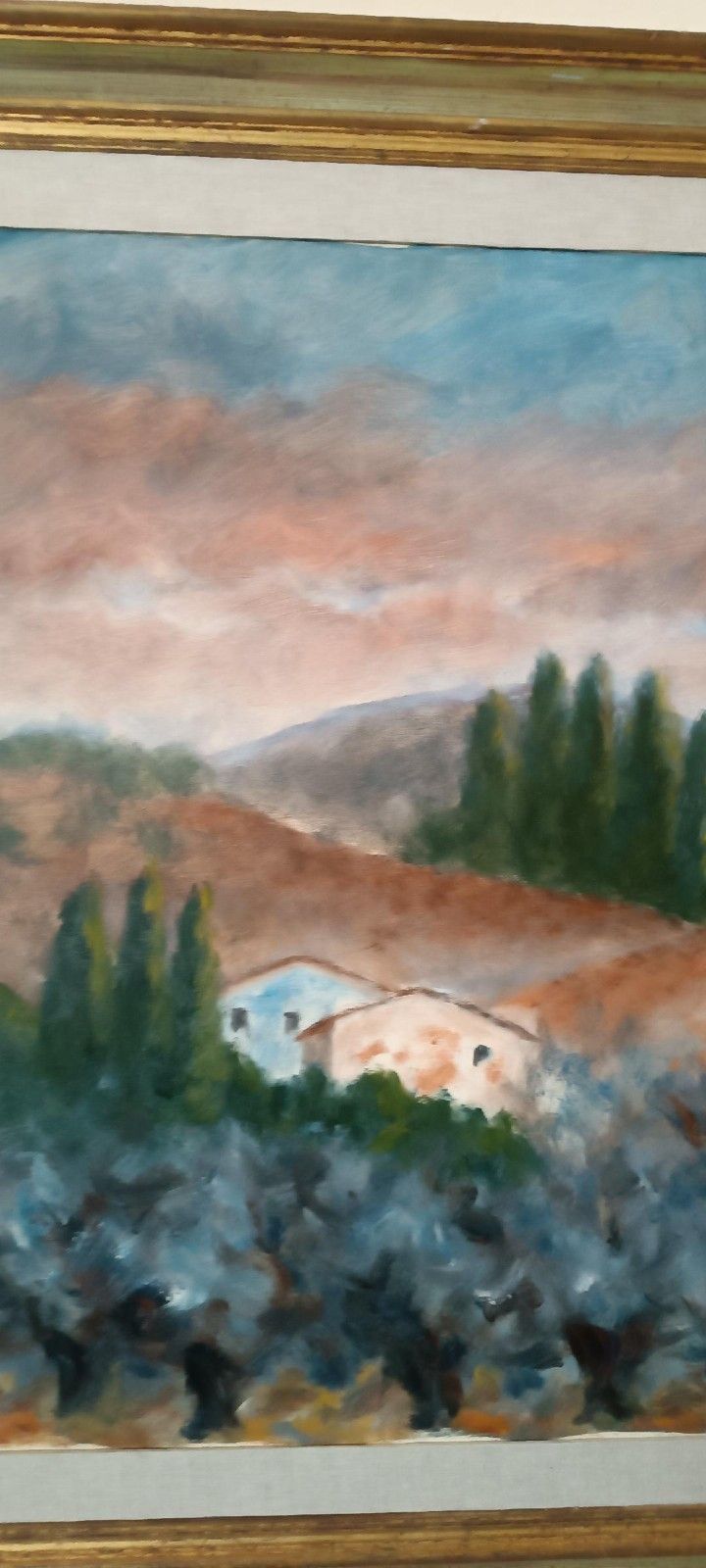 photo furniture Large Oil On Canvas Marino Scardigli (1921 2005) Tuscan Landscape 124x94 Cm