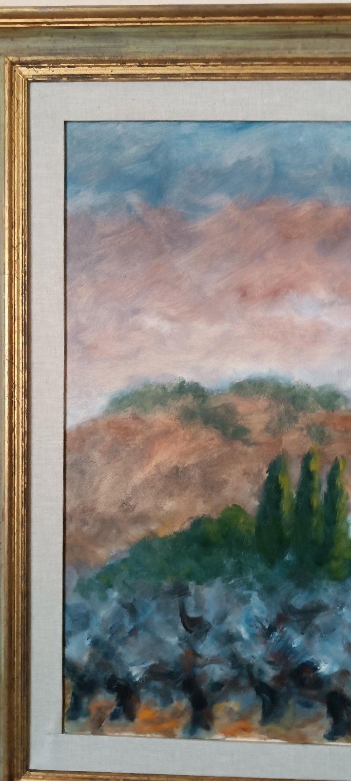 photo for sale Large Oil On Canvas Marino Scardigli (1921 2005) Tuscan Landscape 124x94 Cm