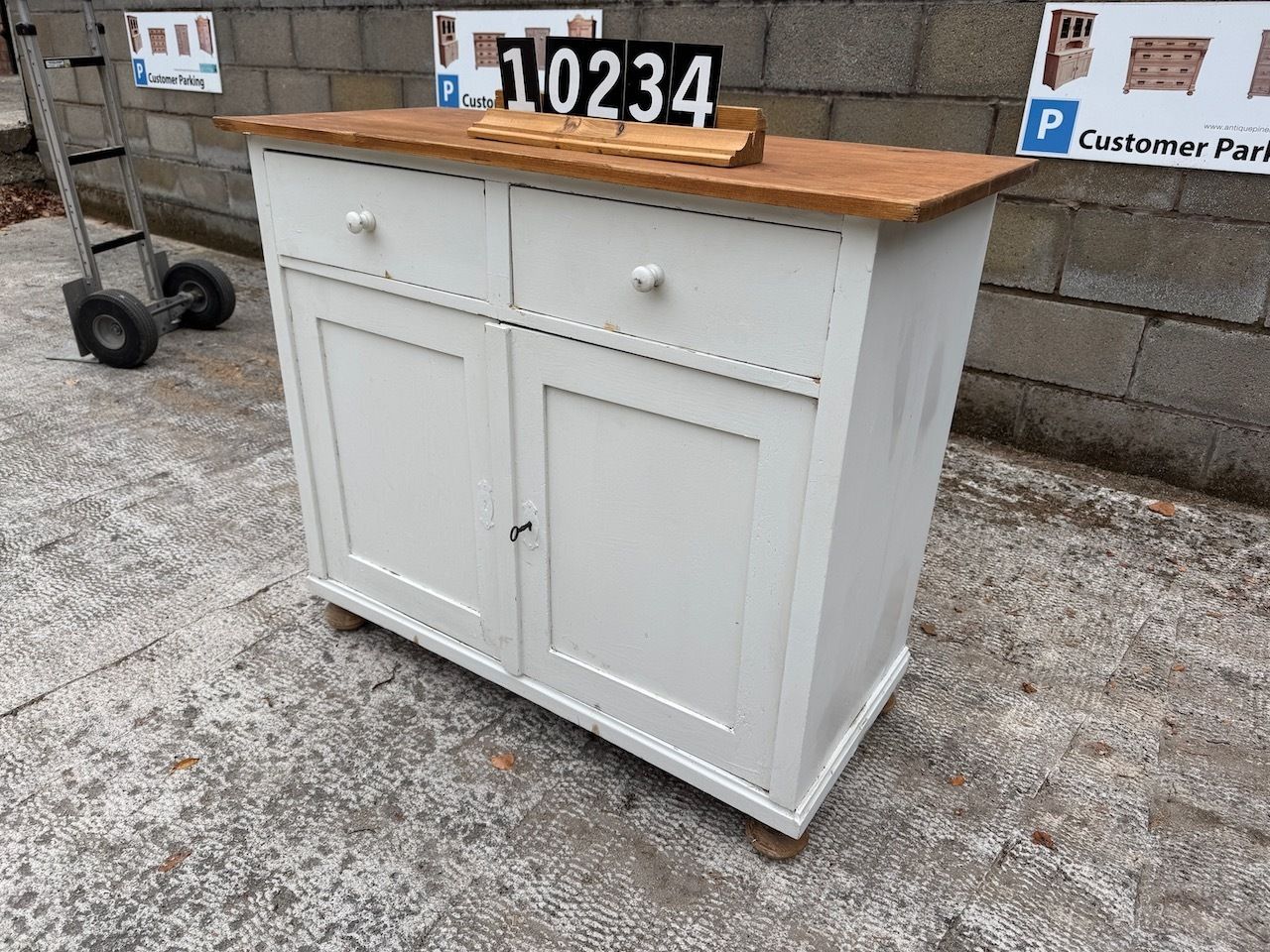 An Old Pine Dresser Base/Sideboard   Painted Currently But Can Be Stripped Etc photo furniture