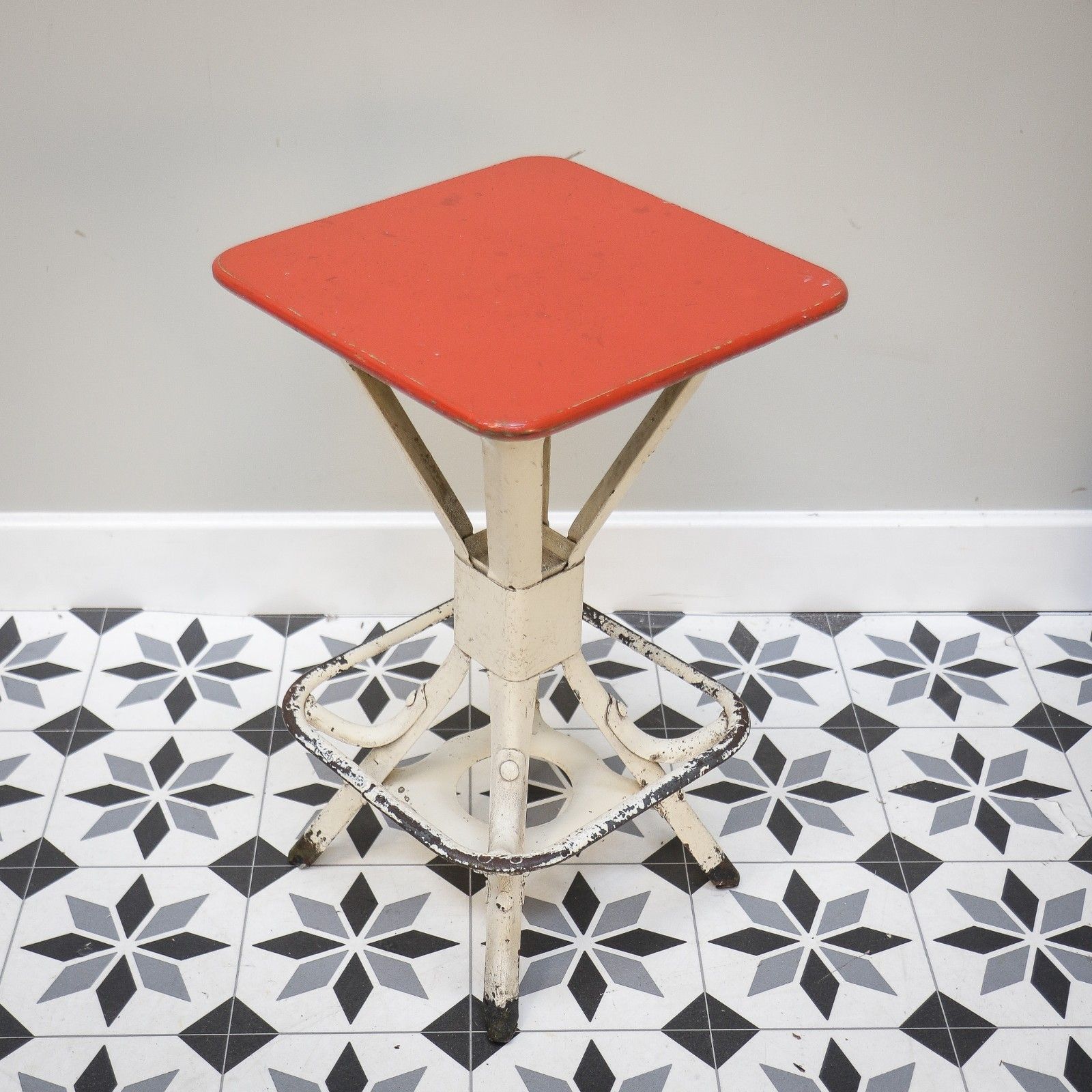 photo for sale Industrial Stool By Evertaut Of Birmingham In Red And White