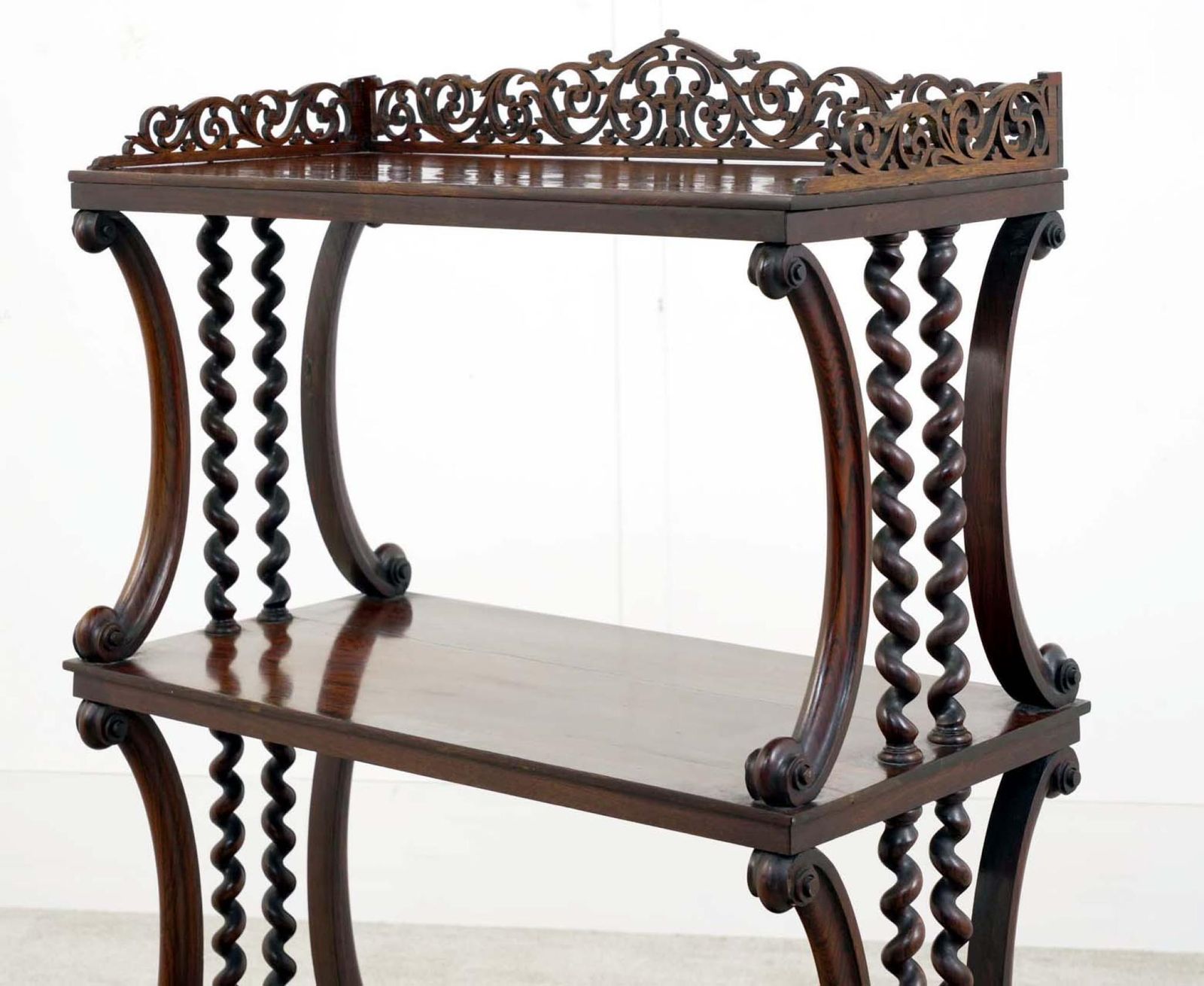 Victorian Whatnot Bookcase Mahogany Barley Twist Etagere 1880 photo buy
