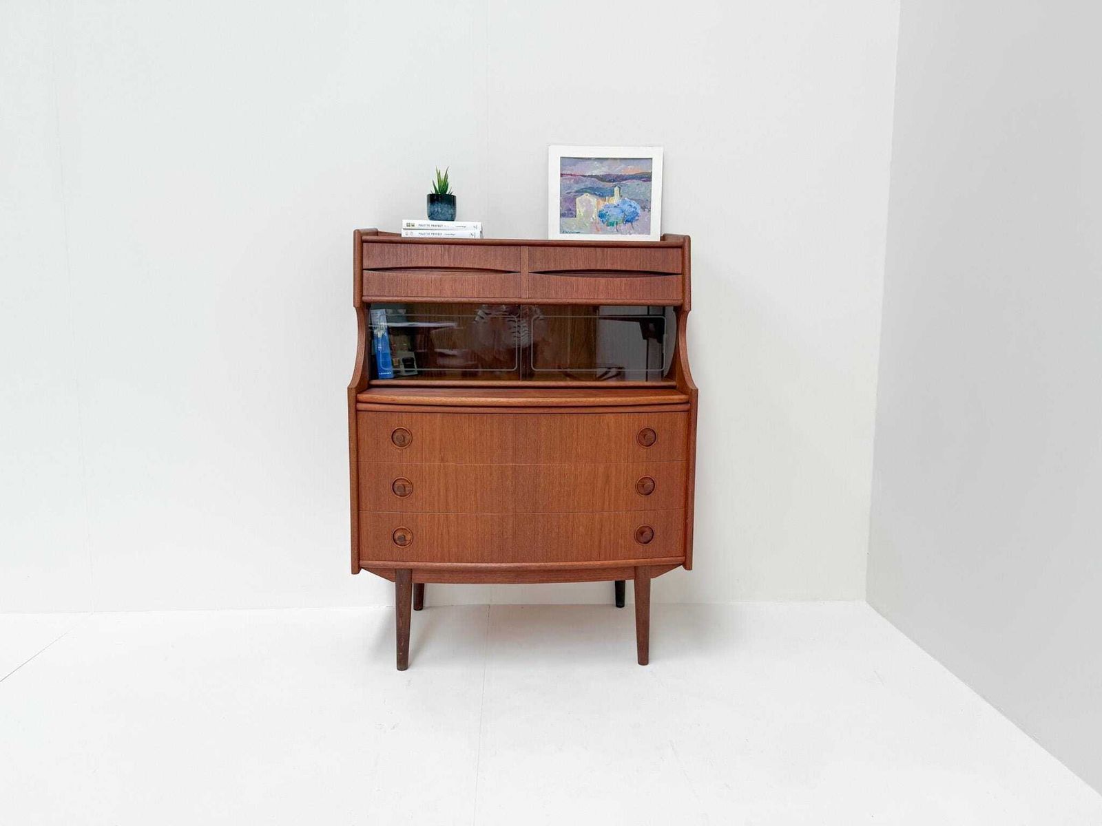 Mid Century Teak Secretary Desk With Drawers | Gunnar Falsig By Falsig Mobler
