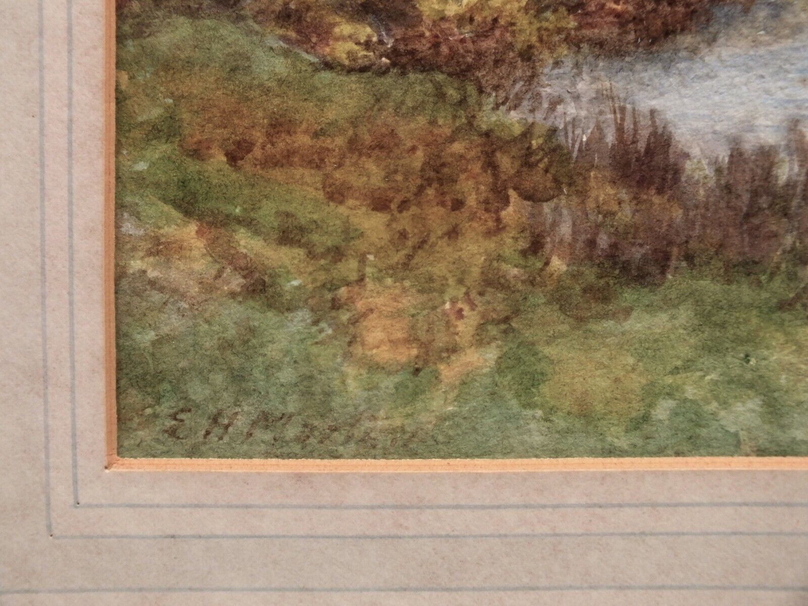 Antique Watercolor Painting, Dorset Framed Original, Signed Elliot Henry Marten photo buy
