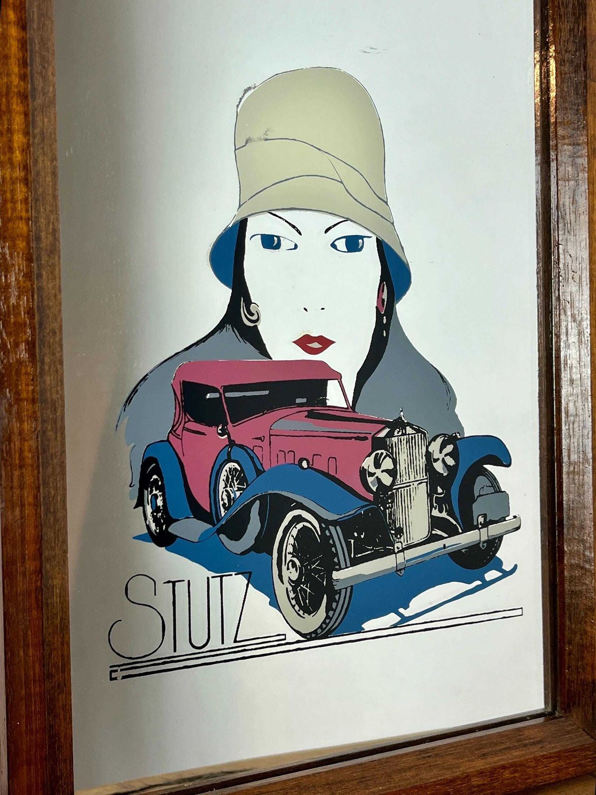 Vintage Art Deco Stutz Lady American Advertising Car Mirror photo 85.0