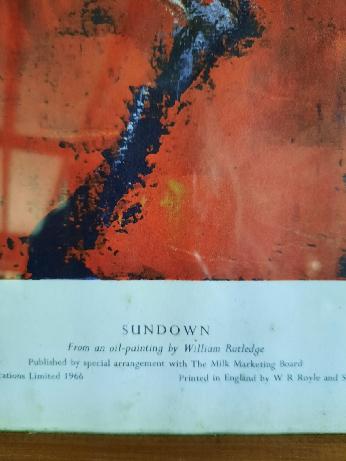 Original Framed Advertising Poster For The Milk Marketing Board From An Oil Entitled Sundown By William Rutledge photo vintage
