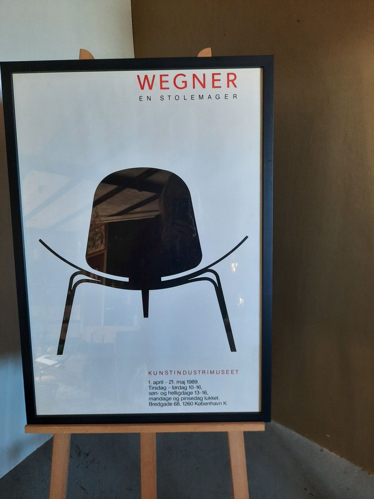 Original Poster From The Hans Wegner Exhibition  Dated 1989   Professionally Framed Behind Glass photo buy