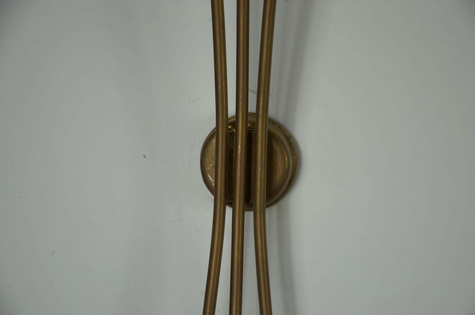 photo for sale Pair Of Brass Wall Lamps By Oscar Torlasco, Italy, 1960s