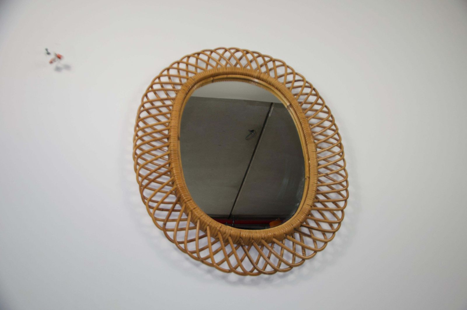 Midcentury Italian Bamboo Mirror, Italy, 1960s photo for sale