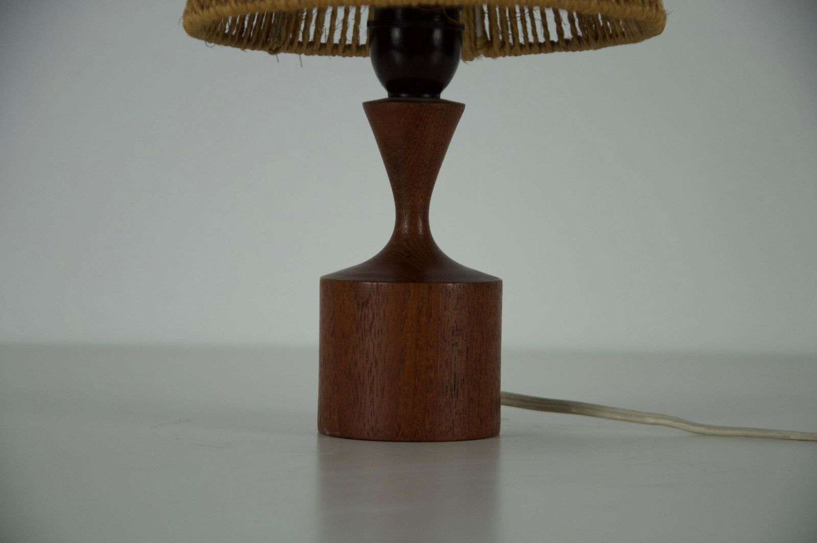 Midcentury Teak And Sisal Table Lamp By Temde, Circa 1970 photo 282.0