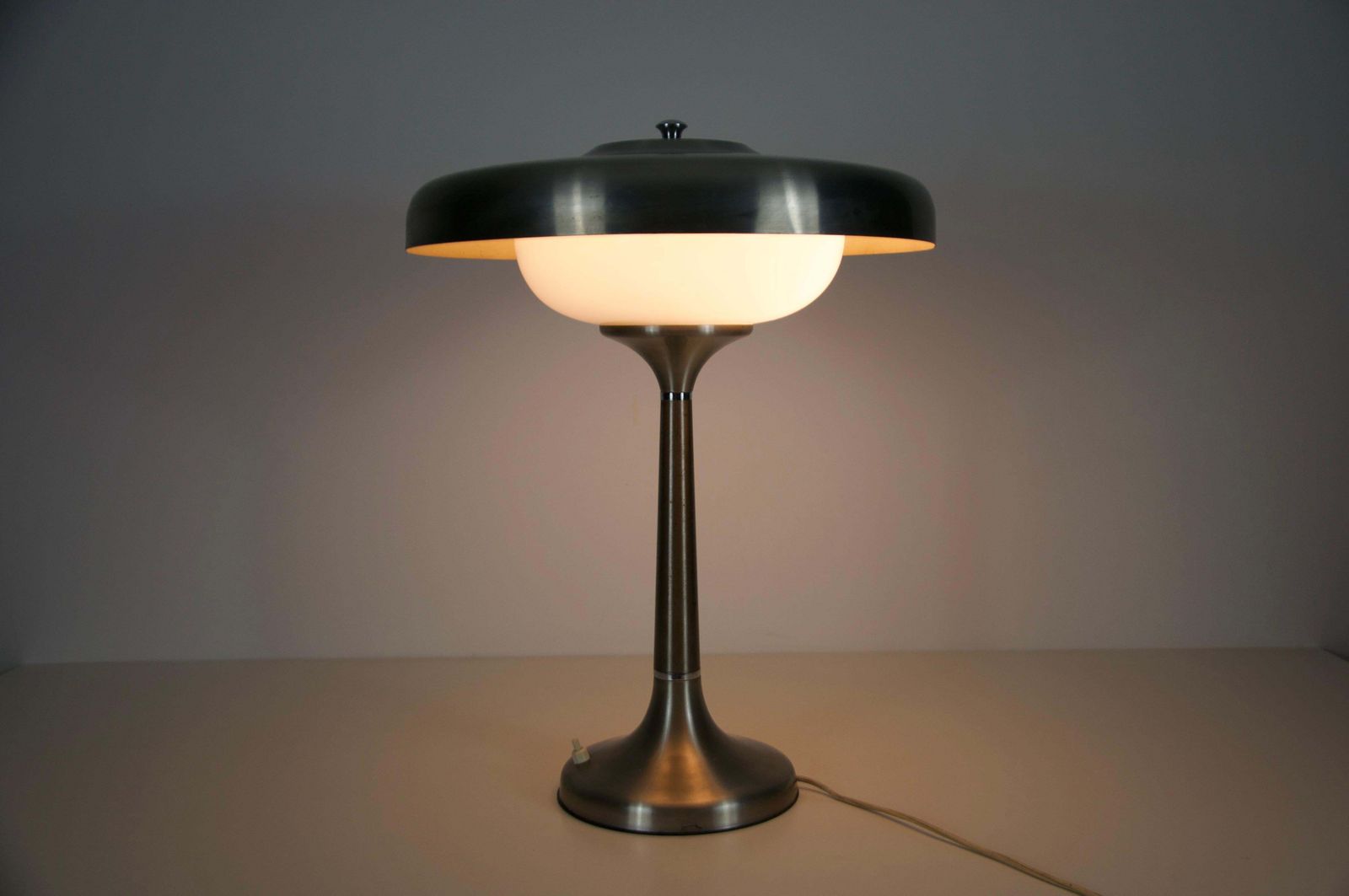 Mid Century Italian Metal And Glass Table Lamp, 1960s photo buy