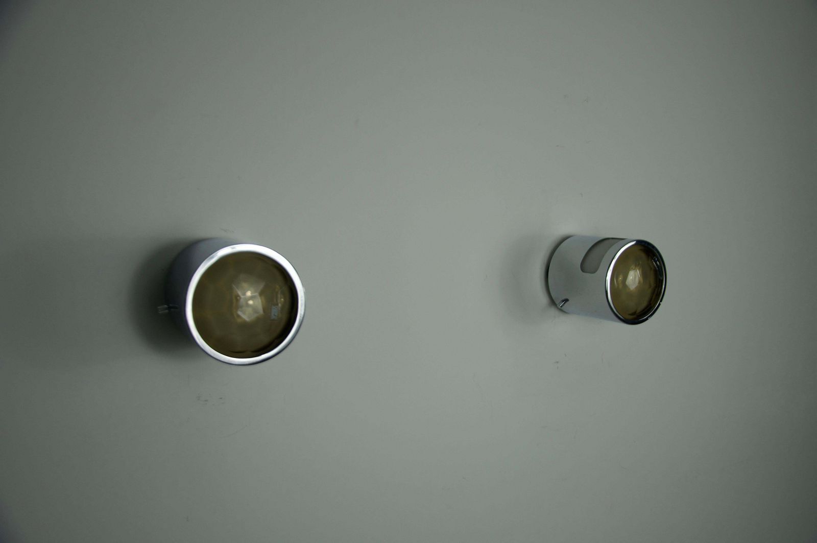 Pair Of Glass And Metal Wall Lights By Veca, 1960s, Italy photo Lighting