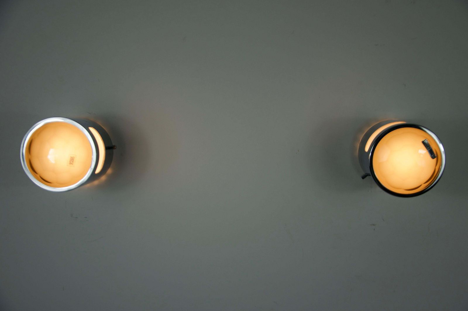 1564.0 Pair Of Glass And Metal Wall Lights By Veca, 1960s, Italy photo