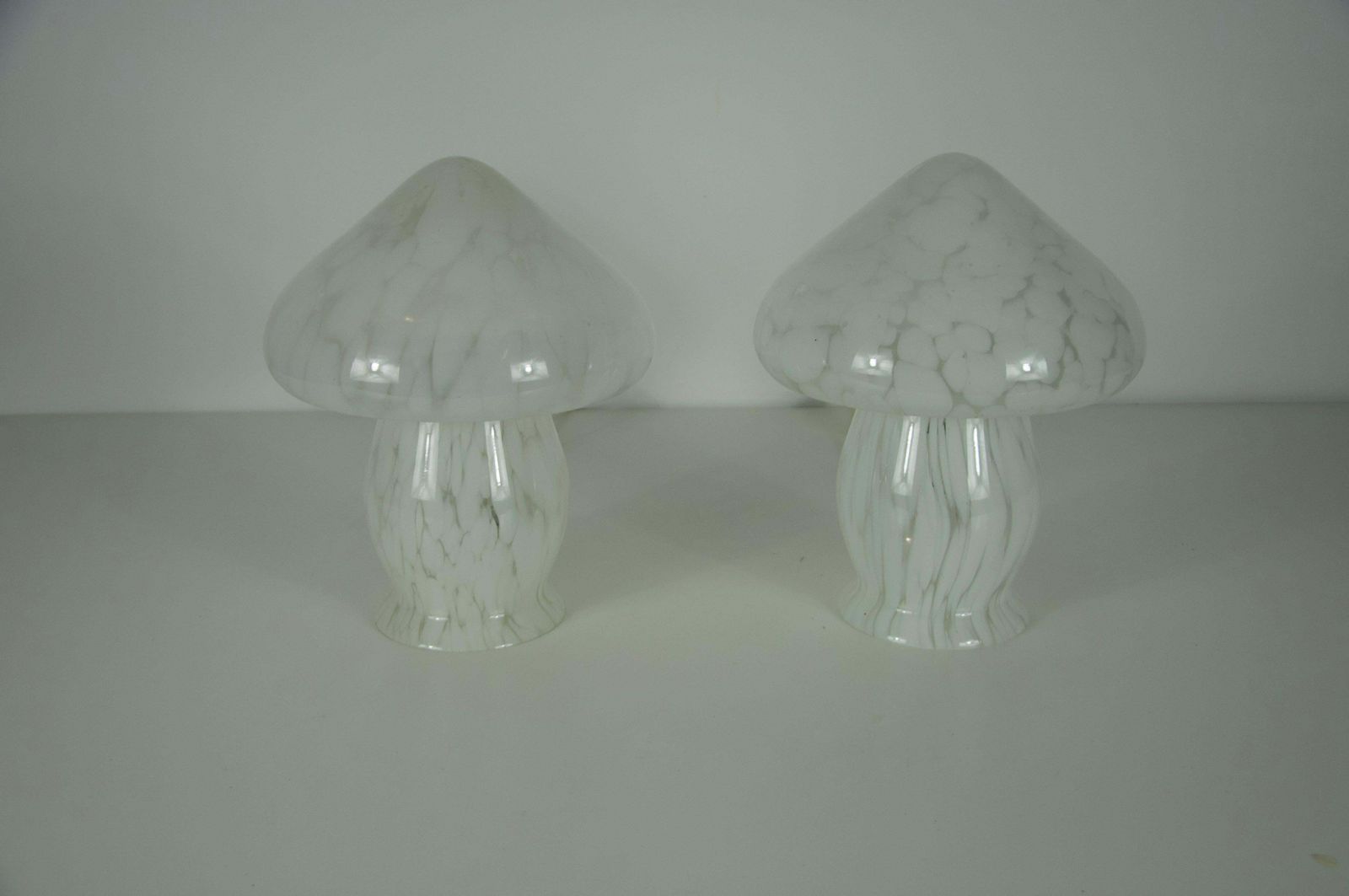 Pair Of Glass Mushroom Table Lamps By Limburg, Germany, 1970s photo Lighting