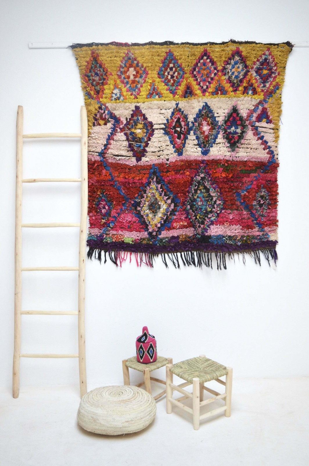 Vintage Boucherouite Rug, Mid 20th Century photo 545.0