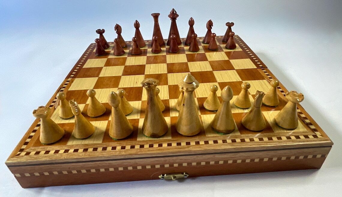 Artisan Made Wooden Chess Set From Mexico photo 155.0