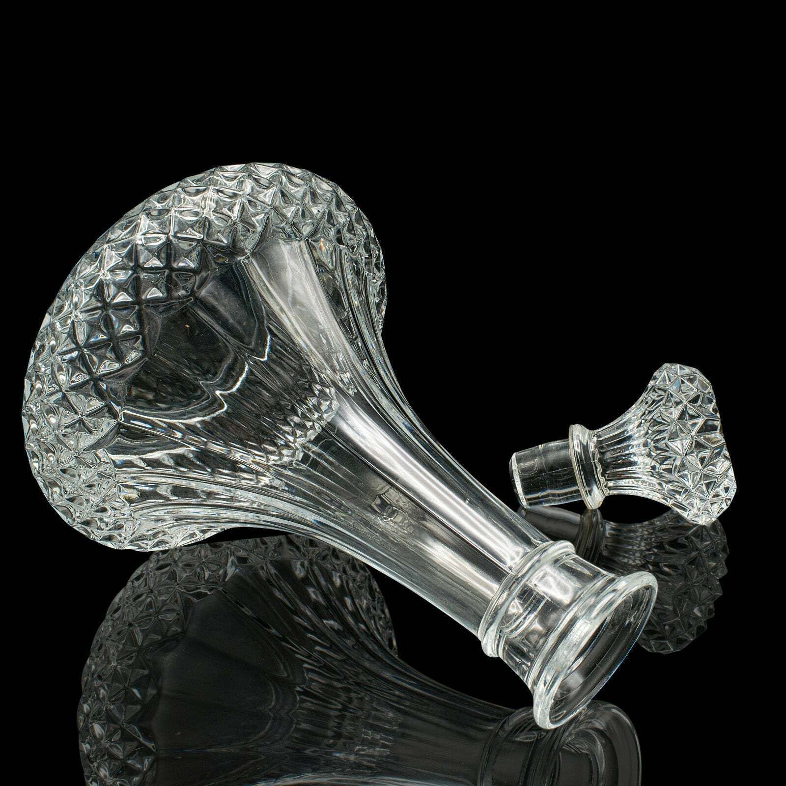 Vintage Crystal Wine Decanter, English, Cut Glass, Spirit Vessel, Mid Century photo buy