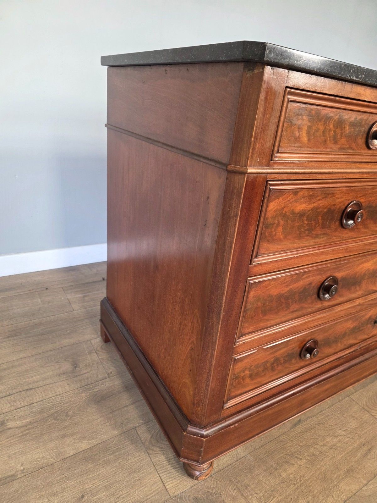 photo furniture French Mahogany Victorian Marble Top Chest Of Drawers