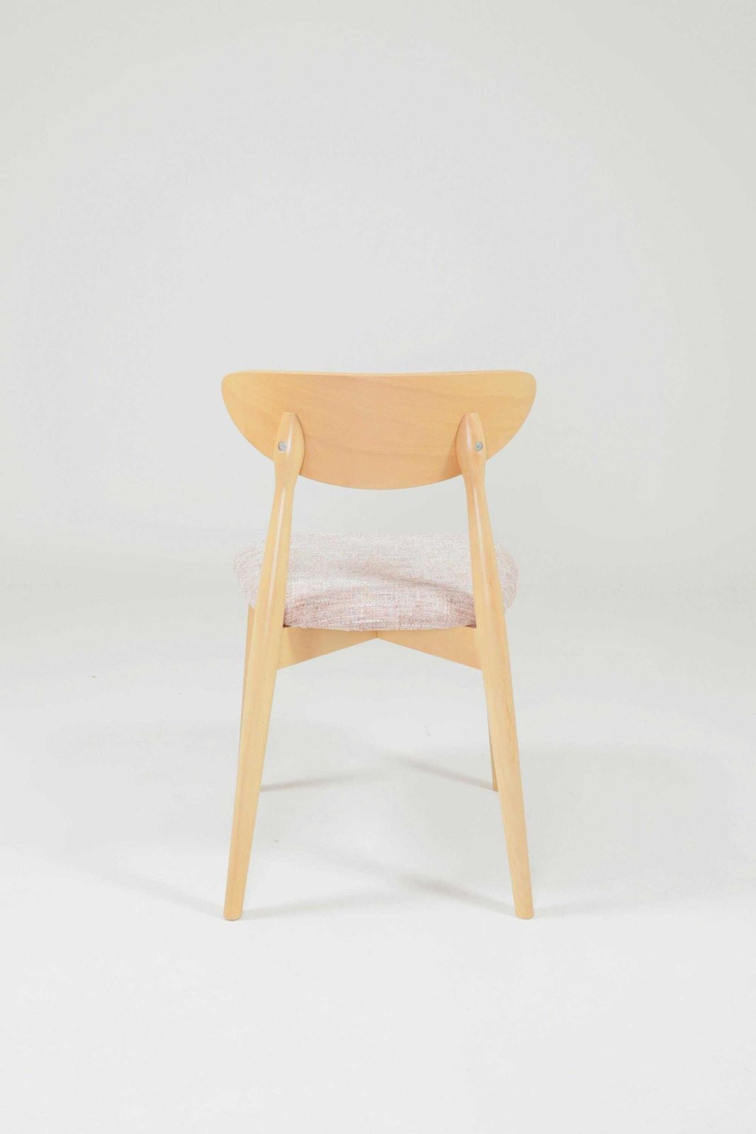 Light Pink Set Of 6 Scandinavian Design Dining Chairs Natural Wood photo vinterior
