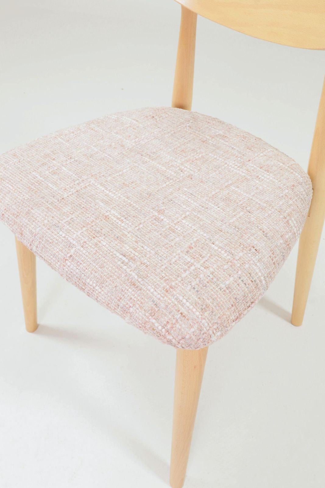 Light Pink Set Of 6 Scandinavian Design Dining Chairs Natural Wood photo vintage