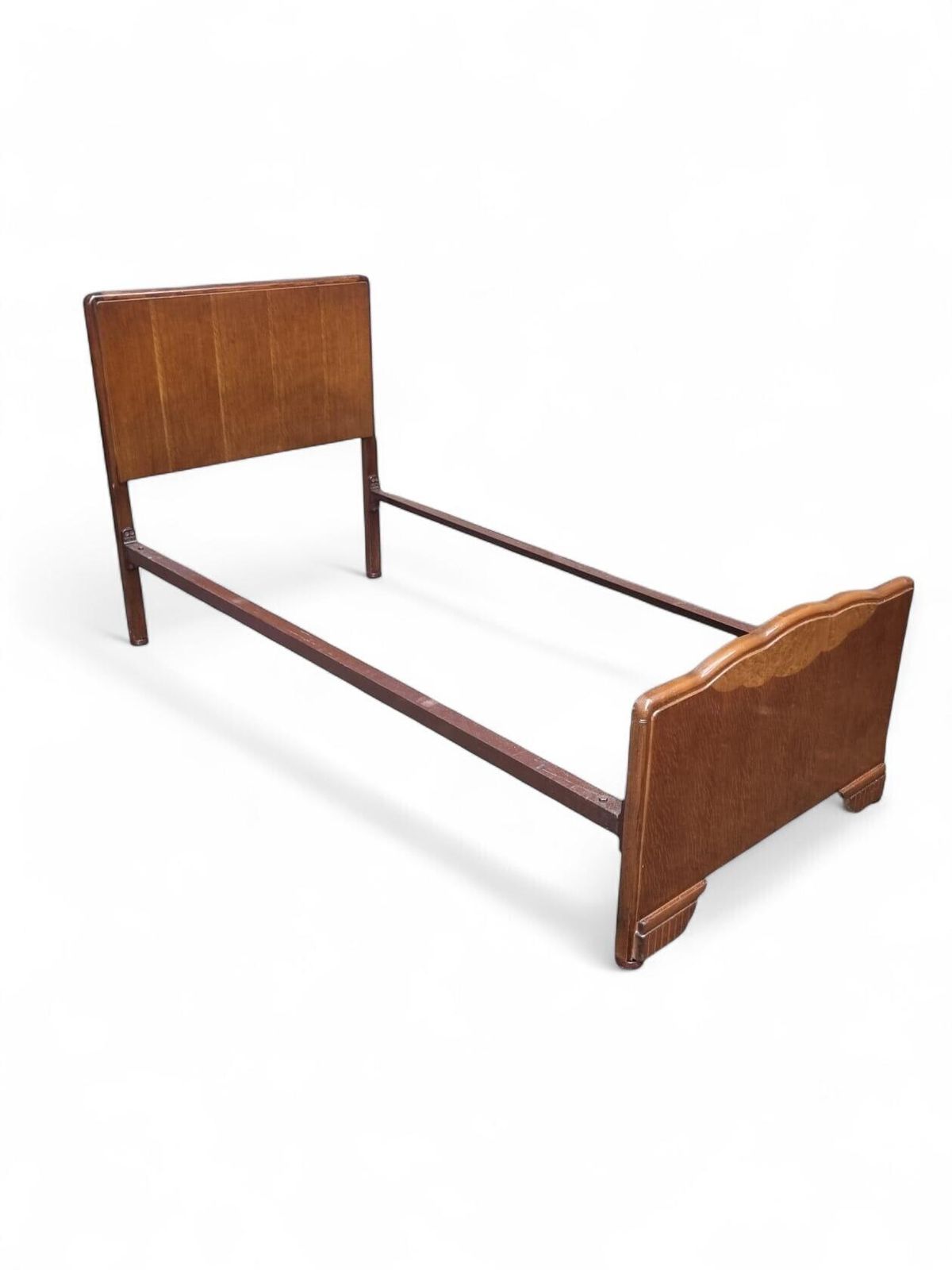 Vintage Harris Lebus Oak Single Bed / C.1930–1940 / Free Delivery photo 400.0