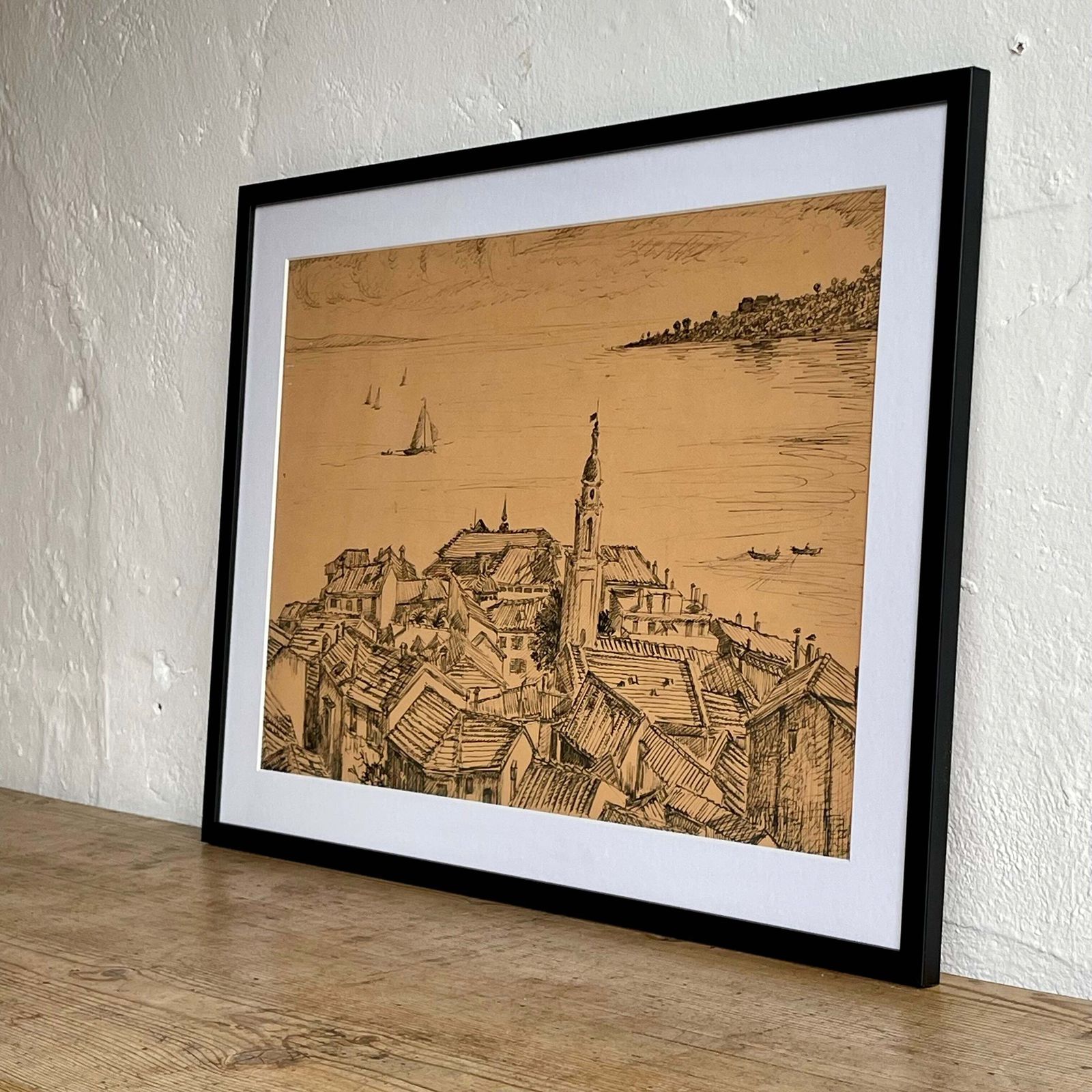 Original Framed Sketch, Mid 20th Century photo buy