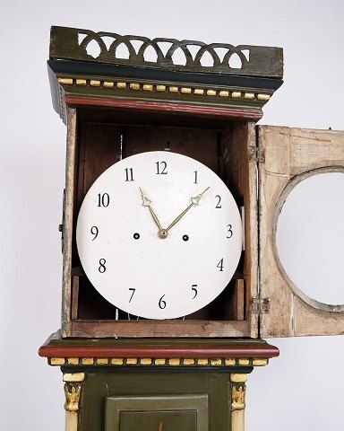 Bornholm Clock   Grandfather Clock   Painted   Hand Painted Decoration   Year 1840s photo vinterior