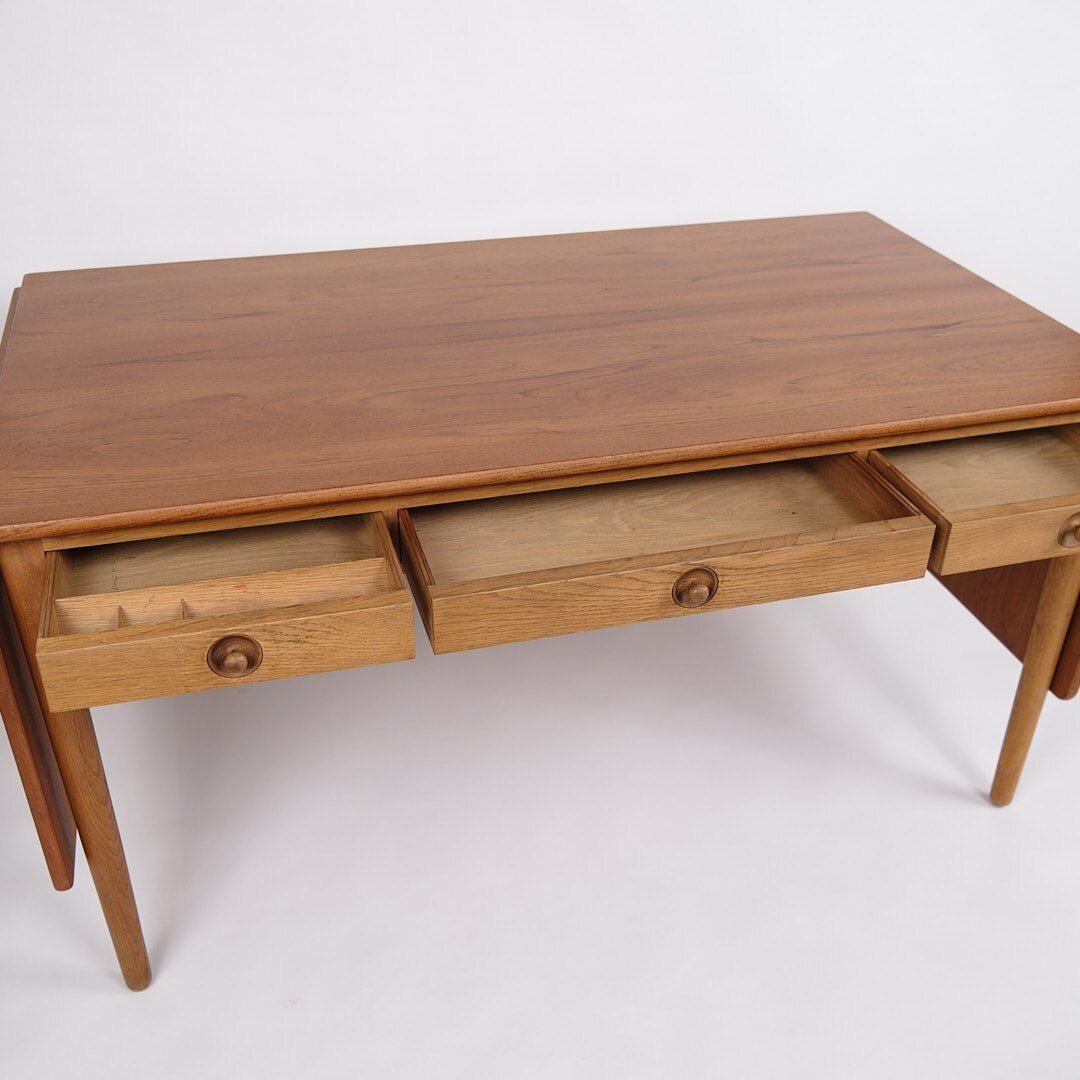Desk With Flaps   Model At 305   Teak & Oak   Hans J. Wegner   Andreas Tuck   1950s photo 5885.0